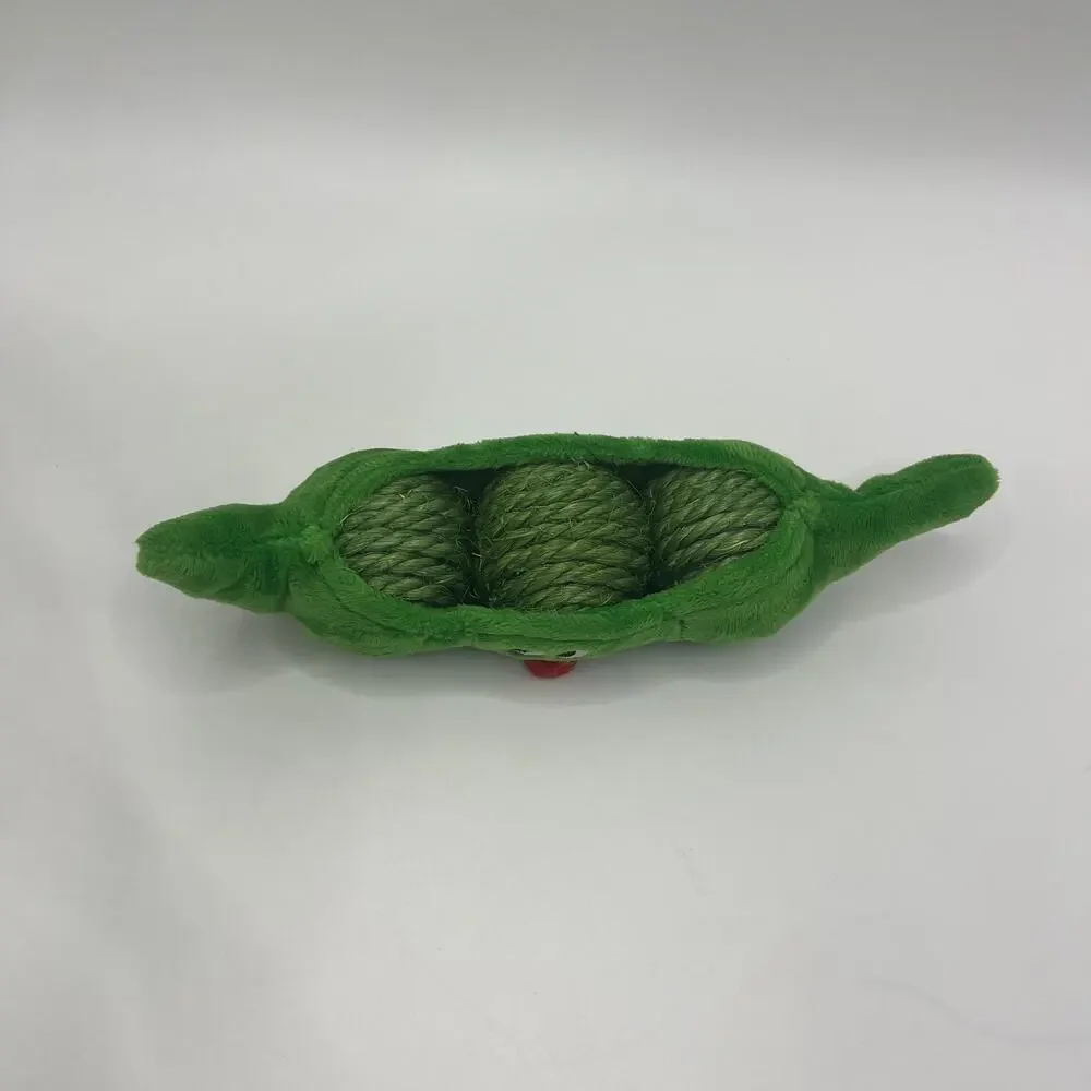 Pea Pod Cat Toy | Plush & Sisal Catnip Toy for Scratching & Interactive Play